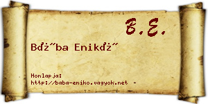 Bába Enikő névjegykártya