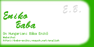 eniko baba business card