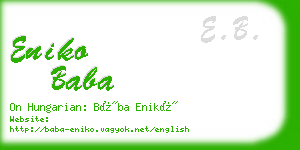 eniko baba business card